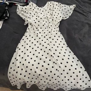 Express 00 fancy dotted dress y2k